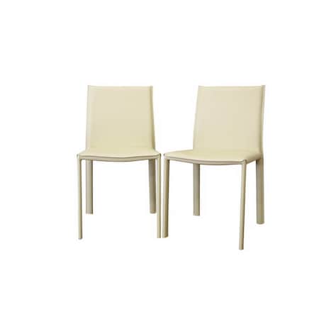 Baxton Studio Black Burridge Leather Dining Chair, PK2 57-2329